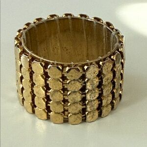 Vintage mesh cigar band Elegant Gold-Tone Ring Sz 6.5-7